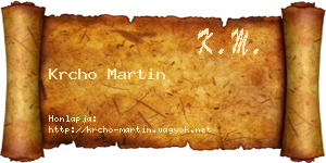 Krcho Martin névjegykártya