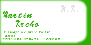 martin krcho business card